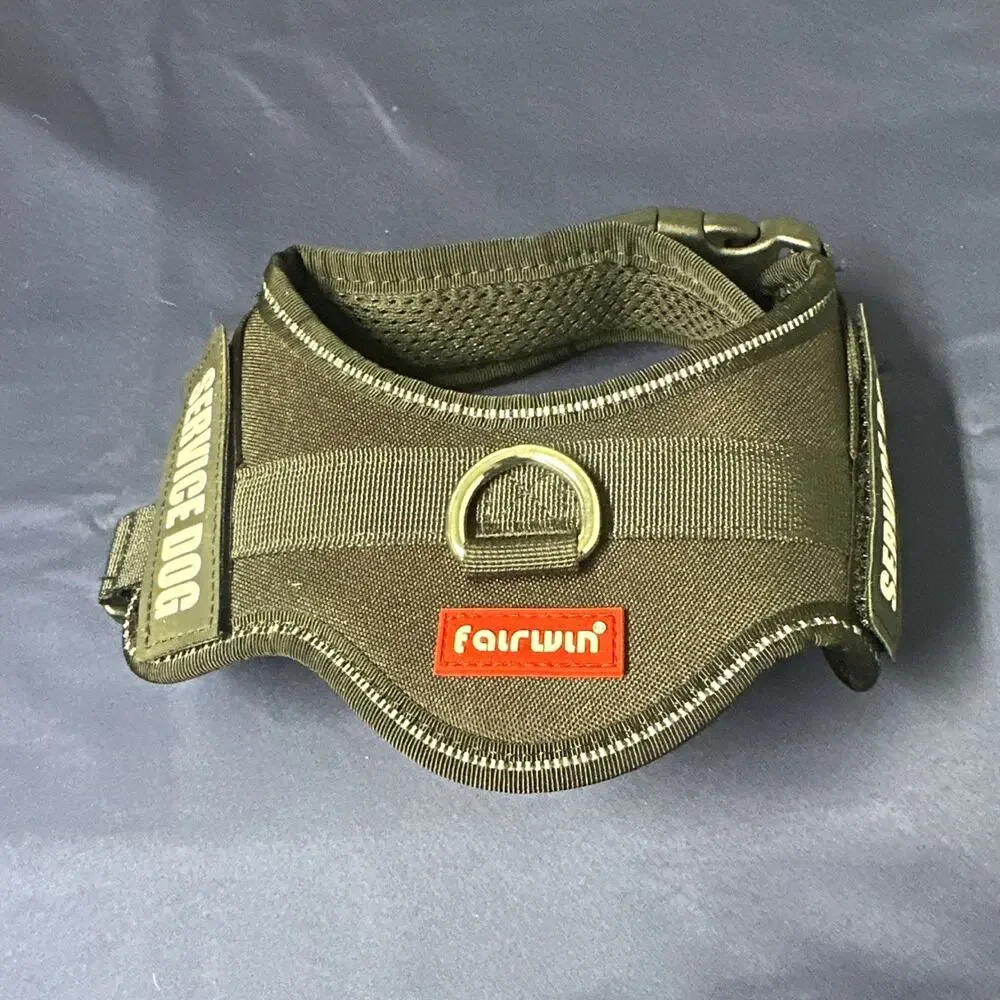 Fairwin XS Service Dog Adjustable Padded Nylon Harness, Black
